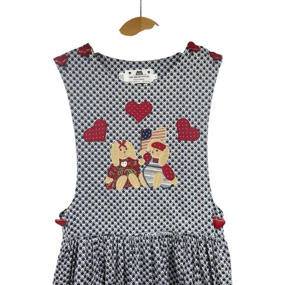 The Briar Patch Pinafore Apron Cottage Bear Patterned Dress Teacher Womens 12 - Picture 2 of 7